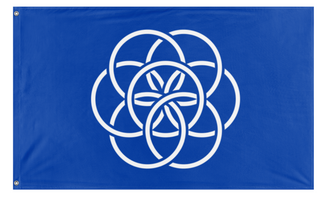 A mockup of the custom flag 'Lwyler flag' on a white background