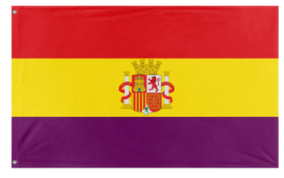 A mockup of the custom flag 'Second Spanish Republic flag' on a white background