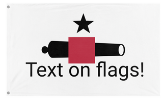 A mockup of the custom flag 'test flag' on a white background