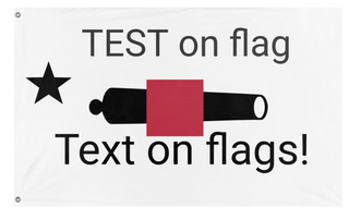 A mockup of the custom flag 'test flag' on a white background