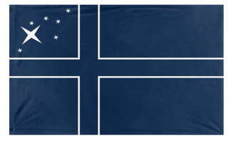 A mockup of the custom flag 'Norzsidian flag' on a white background