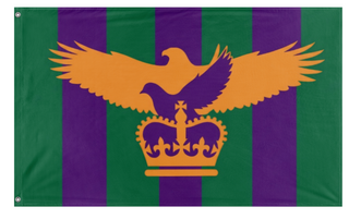 A mockup of the custom flag 'MU flag' on a white background