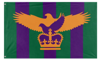 A mockup of the custom flag 'MU flag' on a white background