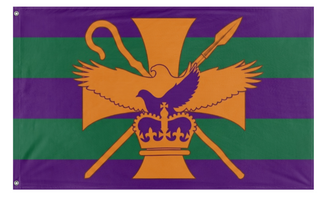 A mockup of the custom flag 'MUW flag' on a white background