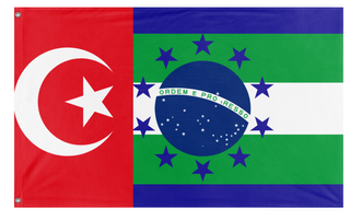 A mockup of the custom flag 'Grand american Union alliance' on a white background