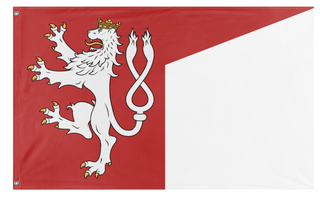 A mockup of the custom flag 'Kingdom Of Bohemia  flag' on a white background