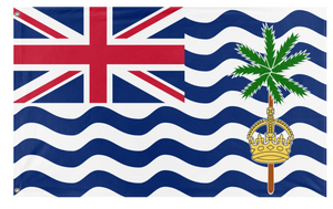 A mockup of the custom flag 'Flag of British Indian Ocean Territory' on a white background