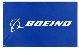 A mockup of the custom flag 'Improved Boeing flag' on a white background