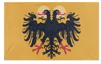 A mockup of the custom flag 'Pixel Art Roman Empire flag' on a white background