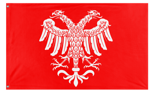 A mockup of the custom flag 'Heraldic Double-Headed Eagle flag' on a white background