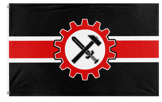 A mockup of the custom flag 'strass flag' on a white background