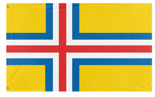 A mockup of the custom flag 'United Scandinavia flag' on a white background