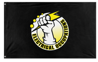 A mockup of the custom flag 'EO Flag' on a white background
