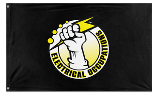 A mockup of the custom flag 'EO Flag' on a white background