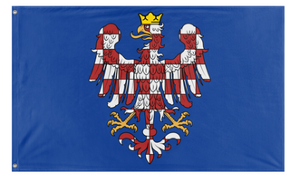A mockup of the custom flag 'Moravia  flag' on a white background