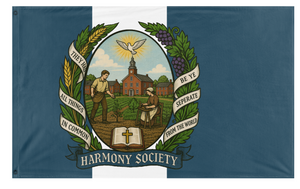 A mockup of the custom flag 'Harmony Society flag' on a white background