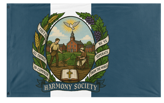 A mockup of the custom flag 'Harmony Society flag' on a white background