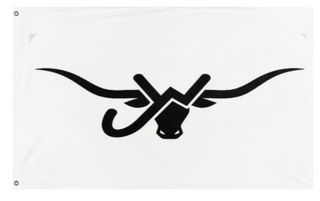 A mockup of the custom flag 'Jones Warren  flag' on a white background