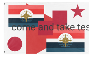 A mockup of the custom flag 'test flag' on a white background