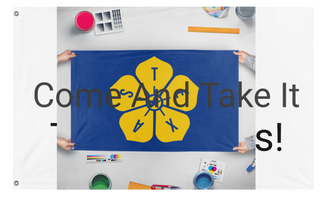 A mockup of the custom flag 'test flag' on a white background