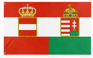 A mockup of the custom flag 'Austria Hungary  flag' on a white background