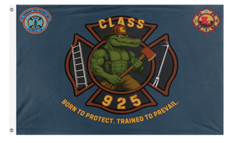 A mockup of the custom flag 'Class 925 flag' on a white background