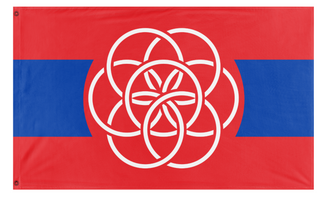 A mockup of the custom flag 'Red Earth flag' on a white background