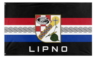 A mockup of the custom flag 'LIPNO flag' on a white background