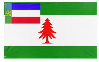 A mockup of the custom flag 'Bloss flag' on a white background