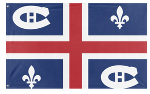 A mockup of the custom flag 'Montreal Canadian  flag' on a white background