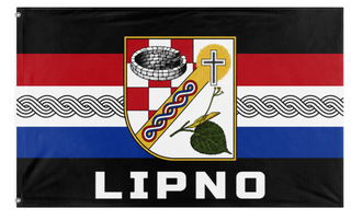 A mockup of the custom flag 'Lipno  flag' on a white background