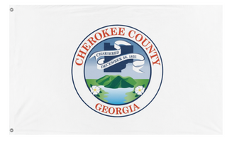 A mockup of the custom flag 'Cherokee County, GA flag' on a white background