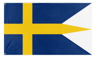 A mockup of the custom flag 'swedish flag' on a white background