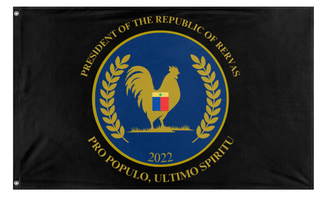 A mockup of the custom flag 'POTROR flag' on a white background