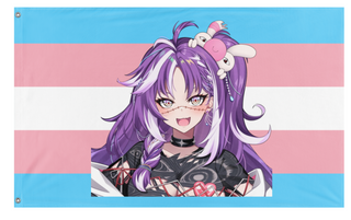 A mockup of the custom flag 'michi trans pride flag' on a white background
