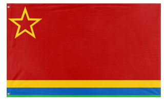 A mockup of the custom flag 'The noobic union flag' on a white background
