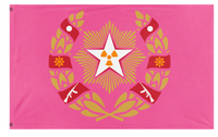 A mockup of the custom flag 'Thempirial Pookienian flag' on a white background