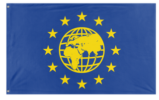 A mockup of the custom flag 'World Government flag' on a white background