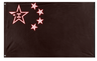 A mockup of the custom flag 'Loji China flag' on a white background