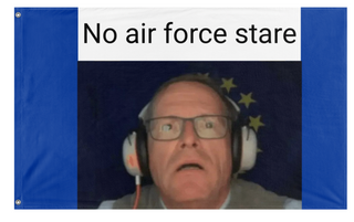 A mockup of the custom flag 'No Air Force flag' on a white background