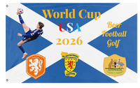 A mockup of the custom flag 'World Cup 2026 flag' on a white background