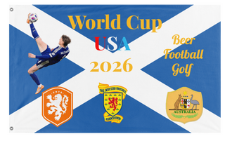 A mockup of the custom flag 'World Cup 2026 flag' on a white background