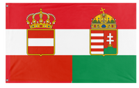 A mockup of the custom flag 'Austria Hungary Civil Ensign flag' on a white background