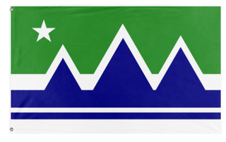 A mockup of the custom flag 'West Virginia flag redesign' on a white background