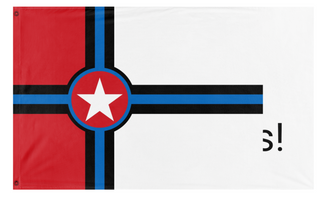 A mockup of the custom flag 'Republic of Thodesia flag' on a white background