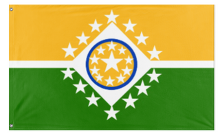 A mockup of the custom flag 'Kansas flag redesign' on a white background