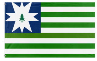A mockup of the custom flag 'Vermont redesign  flag' on a white background