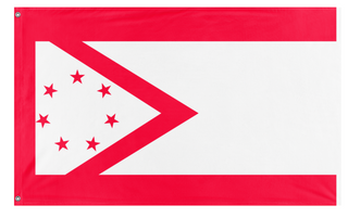 A mockup of the custom flag 'absaroka state flag redesign' on a white background