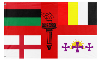 A mockup of the custom flag 'south flag' on a white background