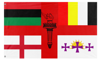 A mockup of the custom flag 'see through torce flag' on a white background